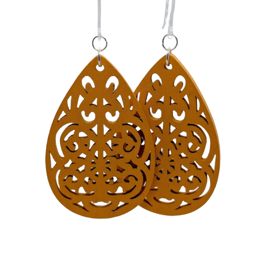 Wooden Teardrop Dangles - Charlie's Choice