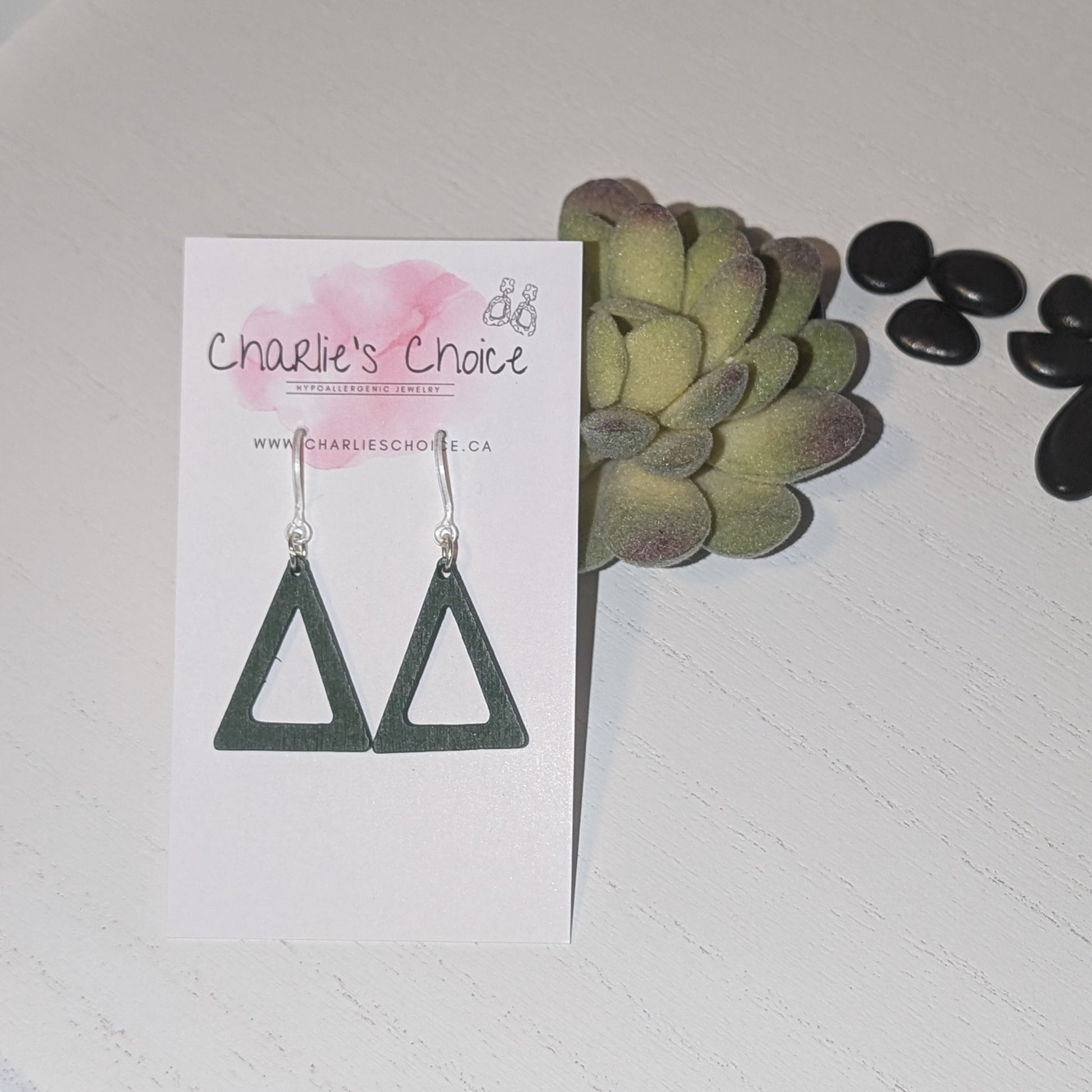 Wooden Triangle Dangles - Charlie's Choice