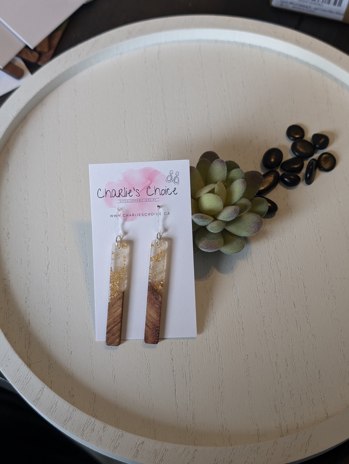 Rectangular Wooden Celluloid Dangles - Charlie's Choice