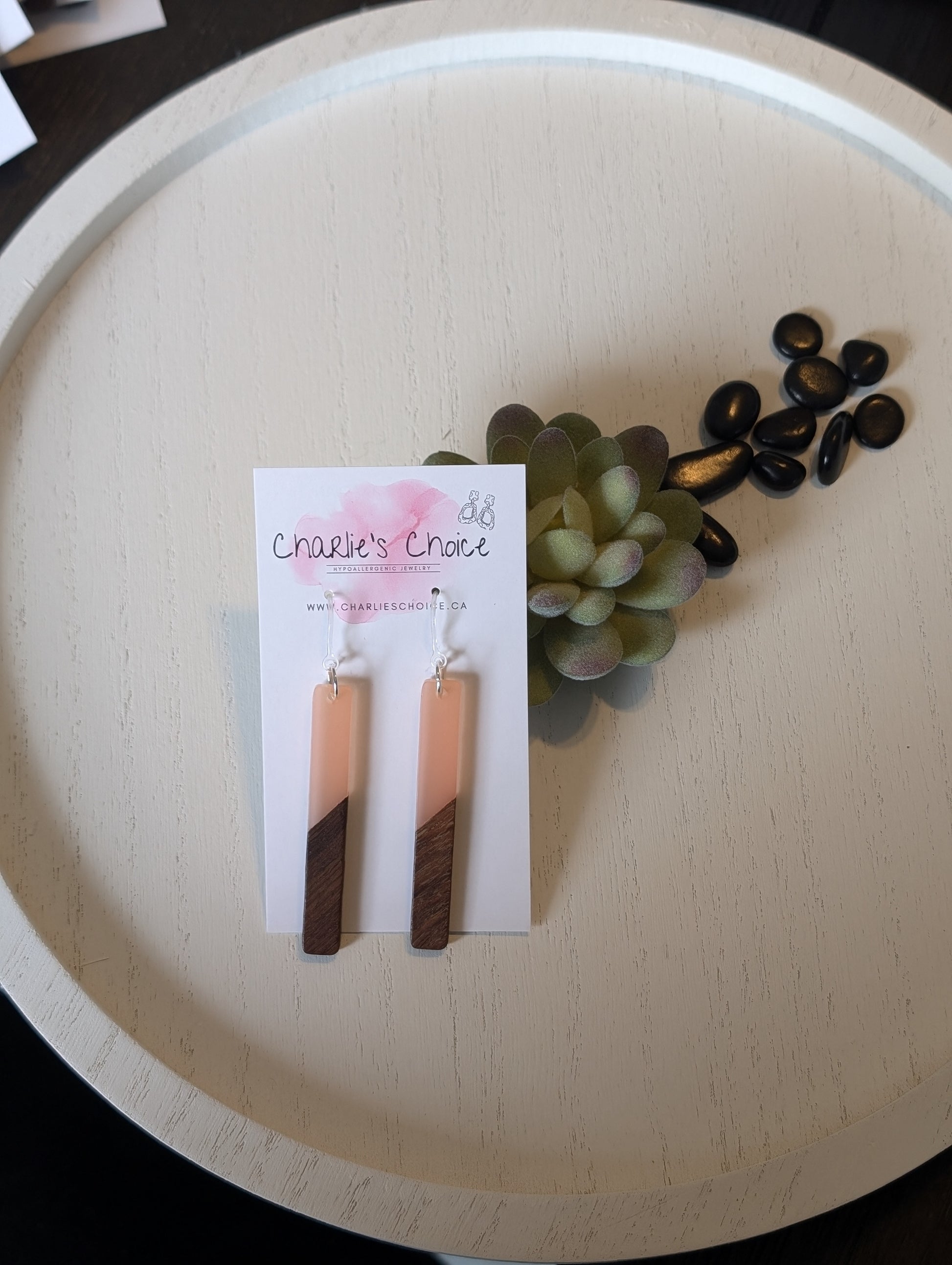 Rectangular Wooden Celluloid Dangles - Charlie's Choice