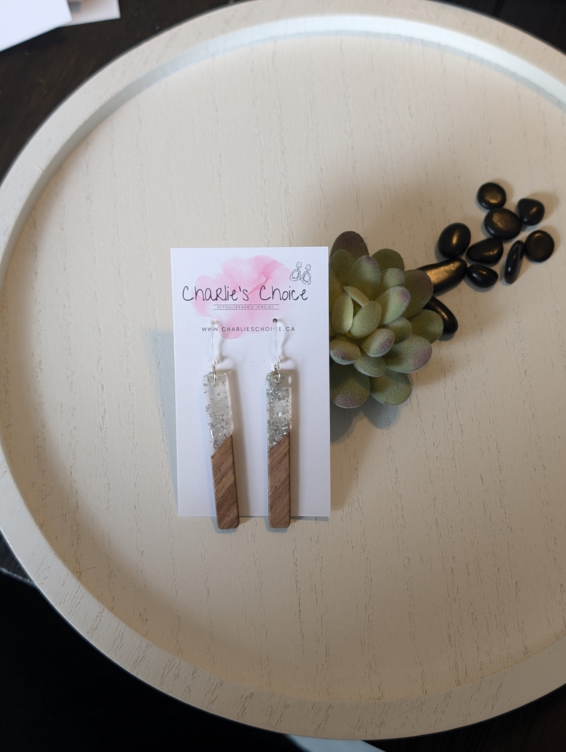 Rectangular Wooden Celluloid Dangles - Charlie's Choice