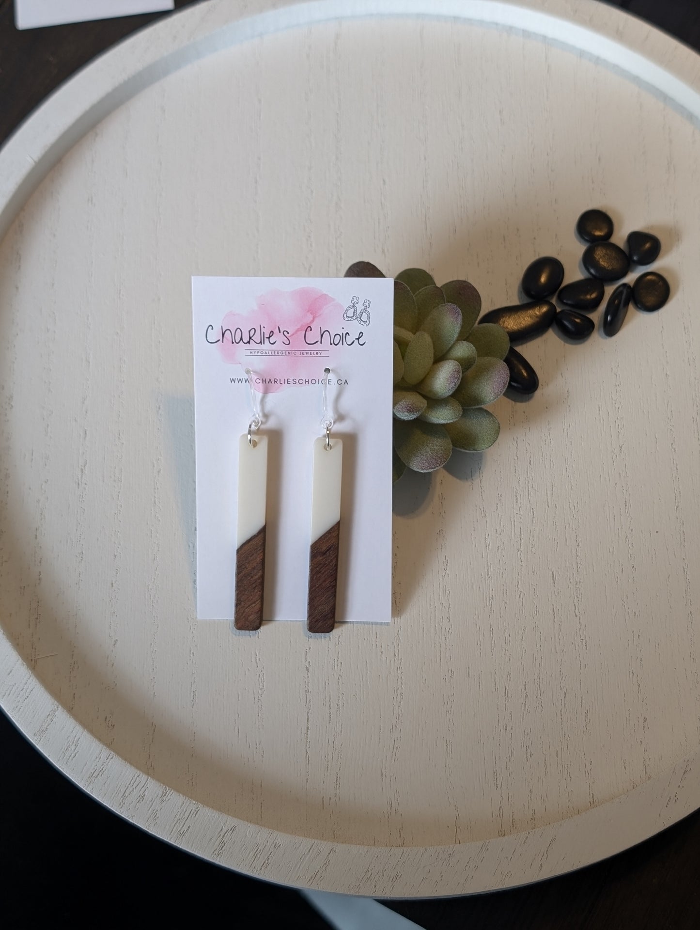 Rectangular Wooden Celluloid Dangles - Charlie's Choice