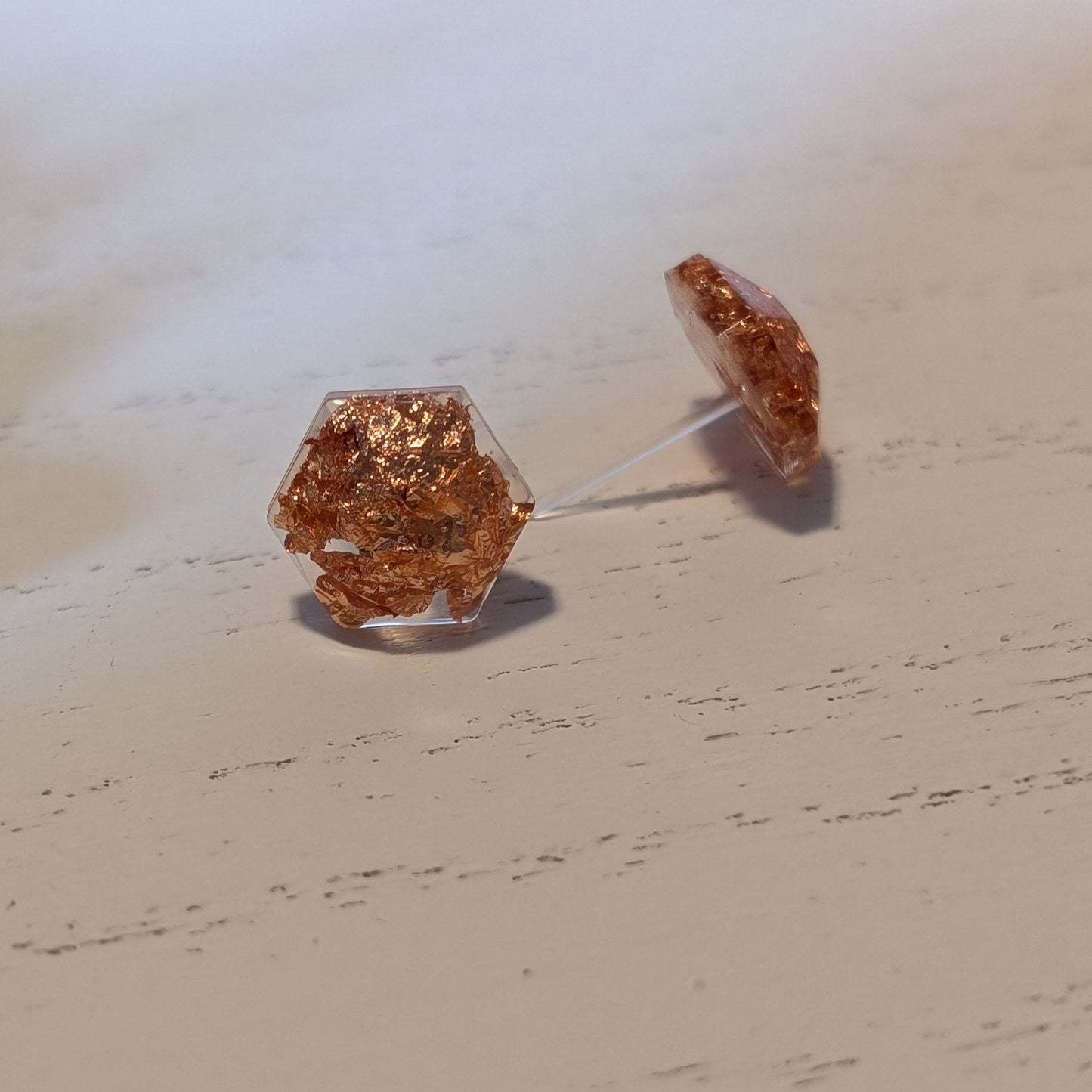 Hexagon Gem Studs