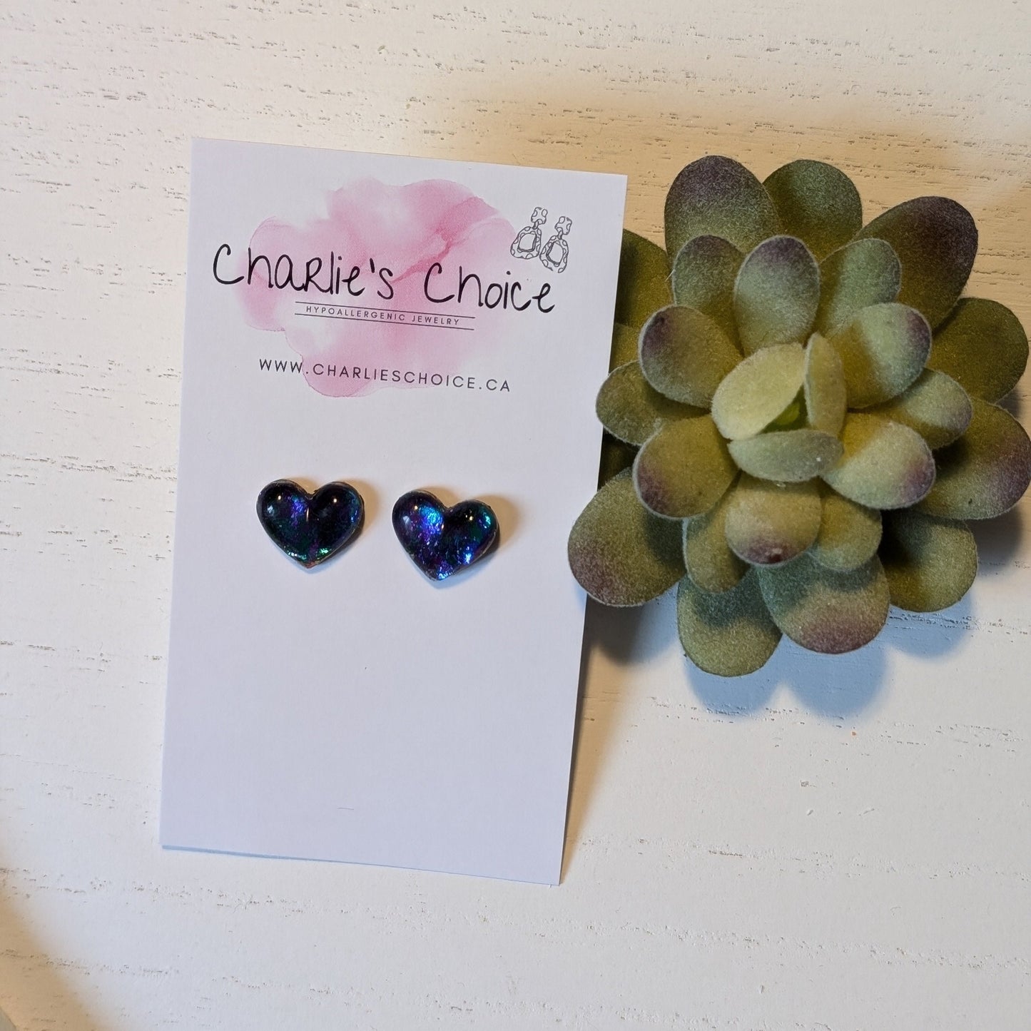 Colour Changing Heart Studs