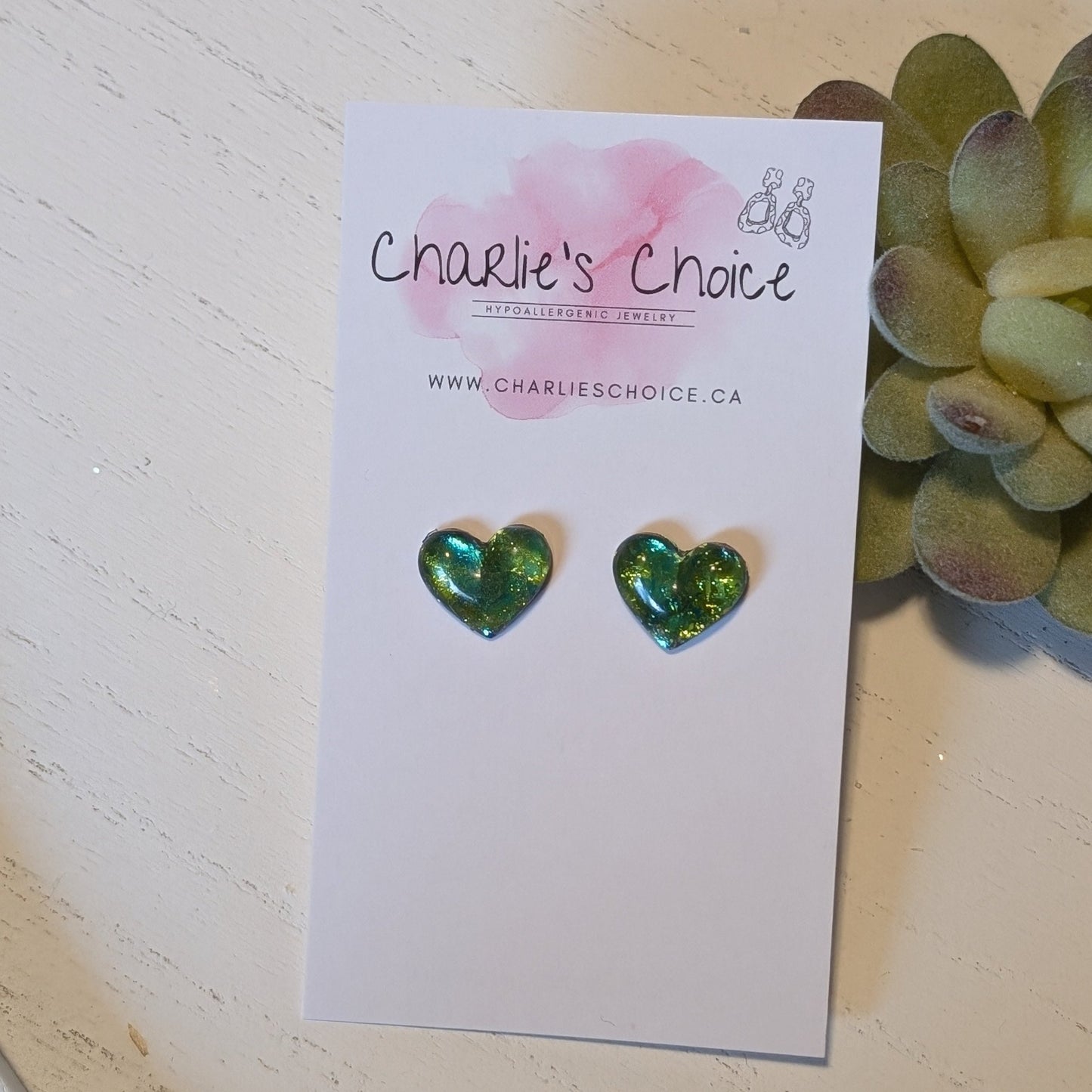 Colour Changing Heart Studs