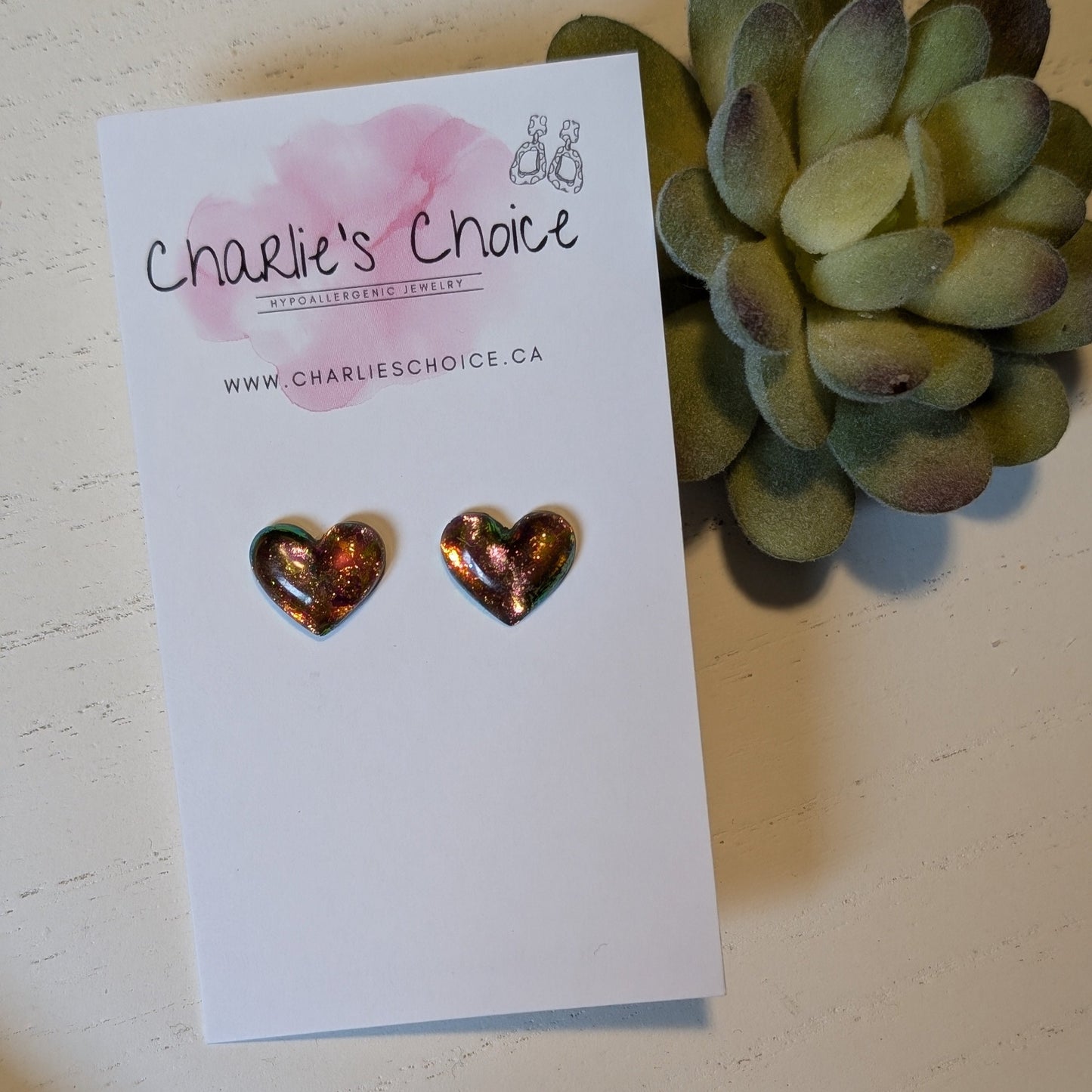 Colour Changing Heart Studs