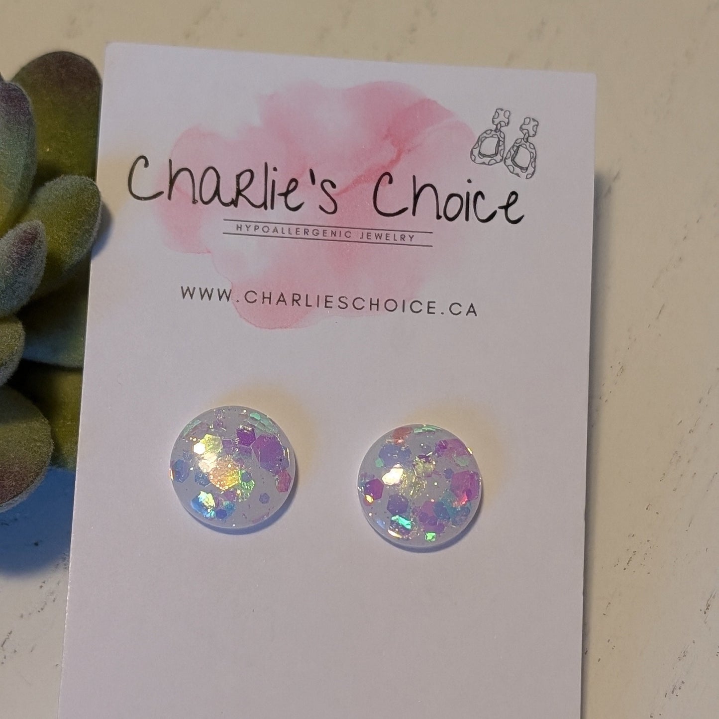 Round Confetti Studs