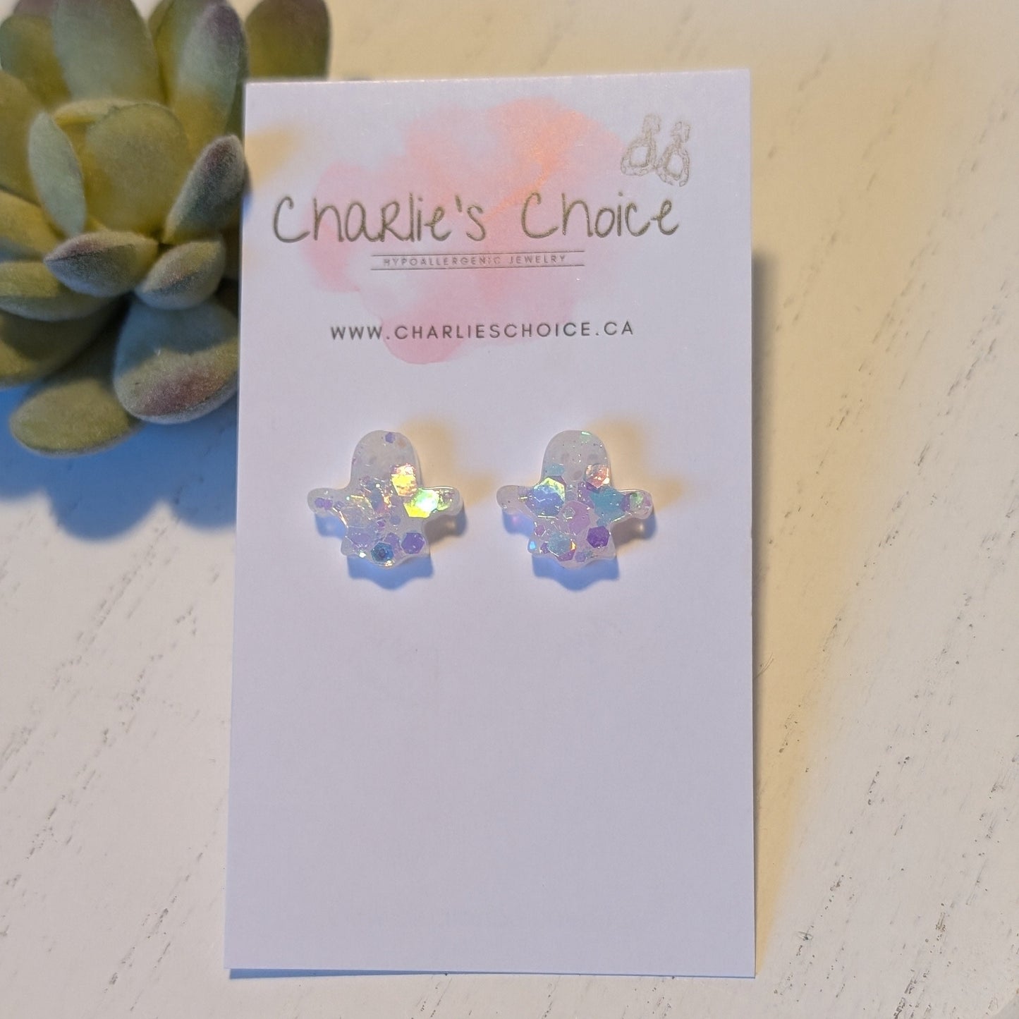 Ghost Confetti Studs