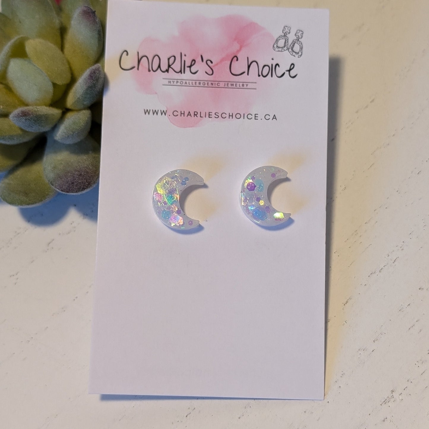 Moon Confetti Studs