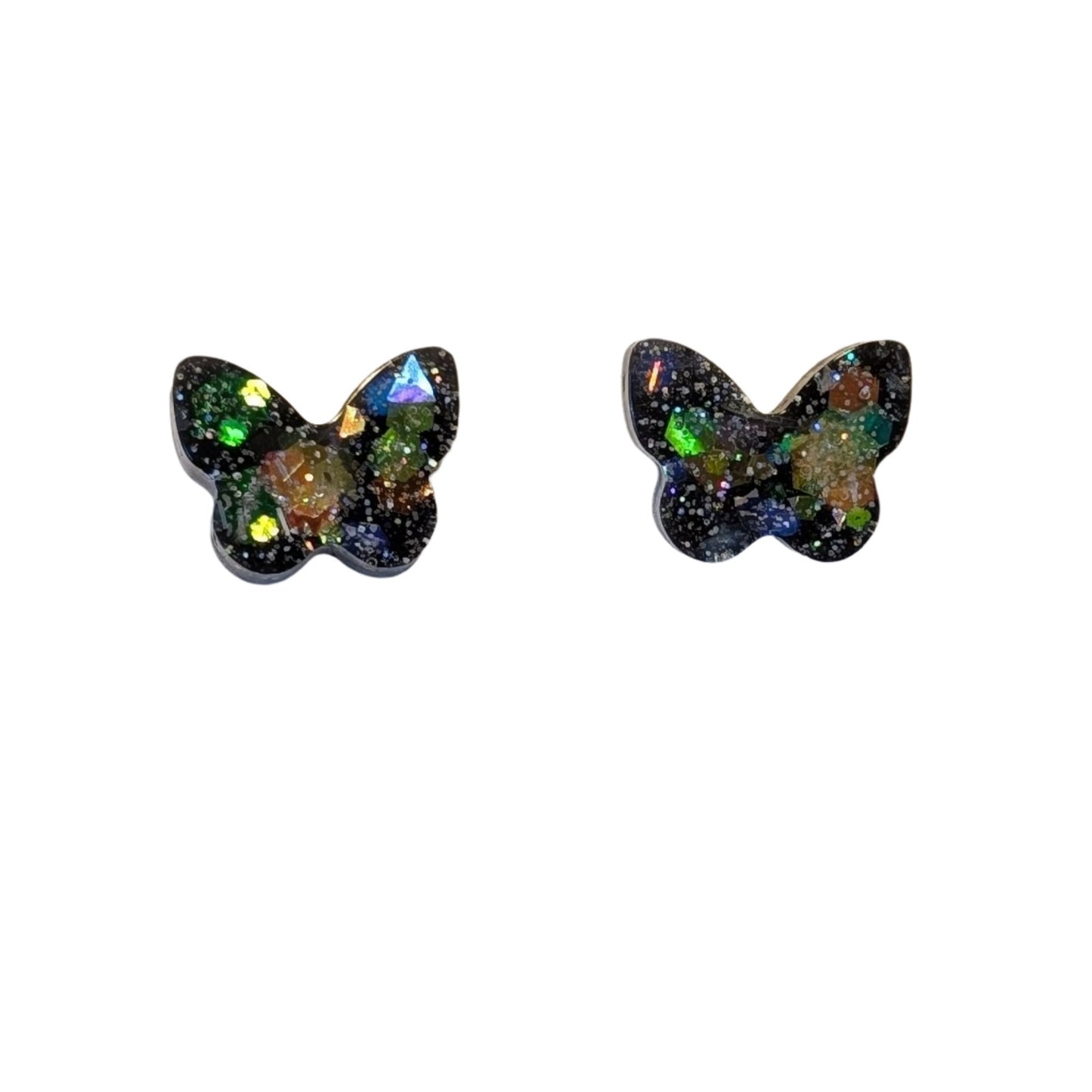 Butterfly Confetti Studs Hypoallergenic Earrings for Sensitive Ears Made with Plastic Posts