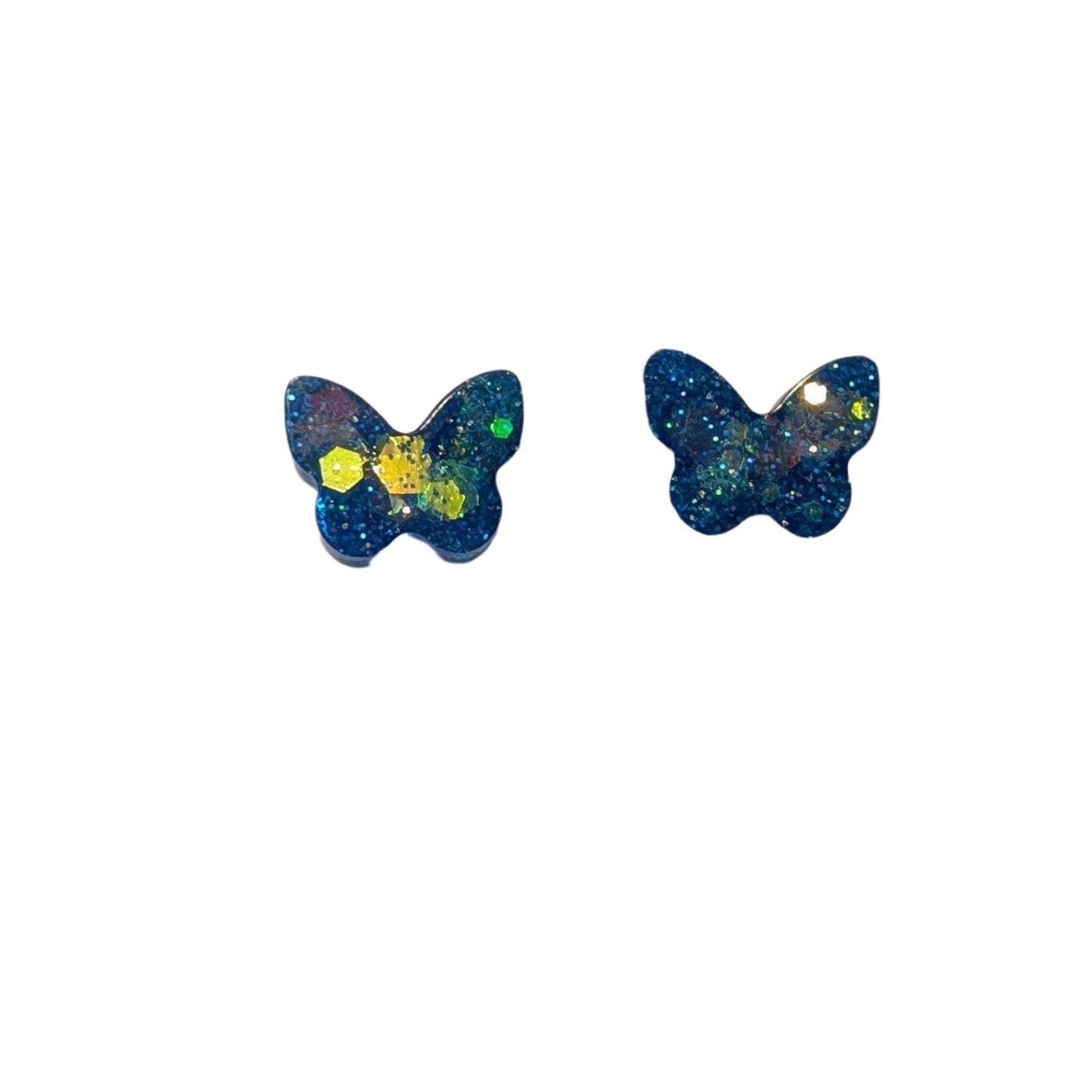 Butterfly Confetti Studs Hypoallergenic Earrings for Sensitive Ears Made with Plastic Posts