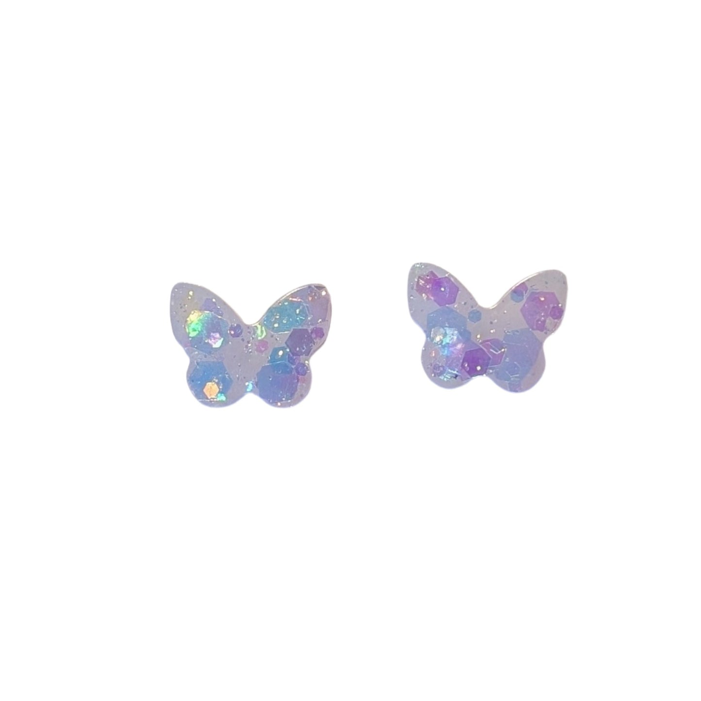 Butterfly Confetti Studs Hypoallergenic Earrings for Sensitive Ears Made with Plastic Posts