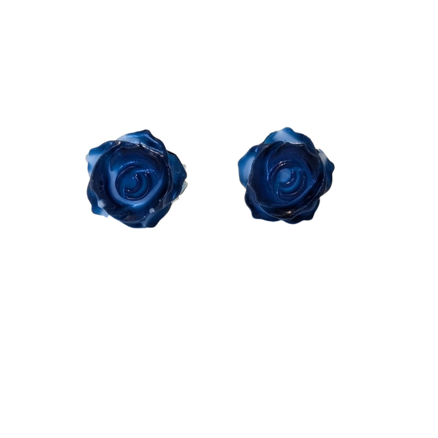 Double Colour Rose Studs Hypoallergenic Earrings for Sensitive Ears Made with Plastic Posts