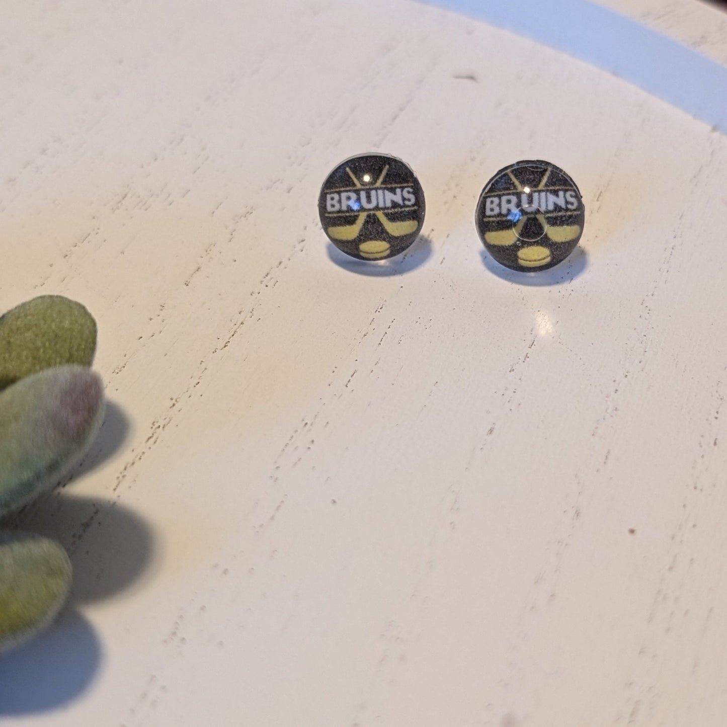 Hockey Studs - Hypoallergenic Earrings for Sensitive Ears Made with Plastic Posts