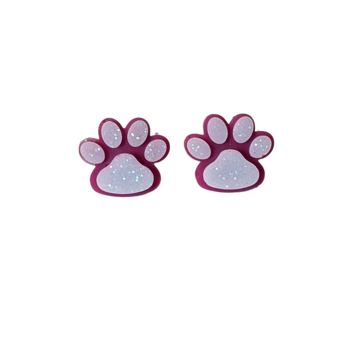 Paw Print Studs - Hypoallergenic Earrings for Sensitive Ears Made with Plastic Posts