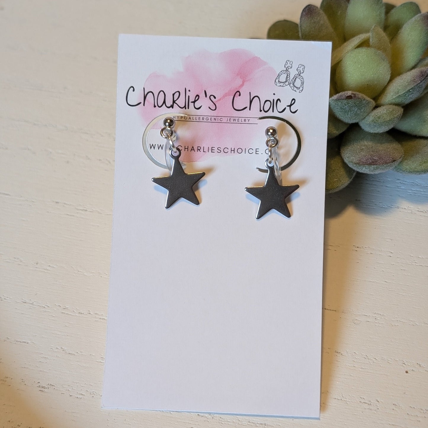 Mini Star Clip-On Earrings - Plastic Eco Friendly Hypoallergenic Earrings