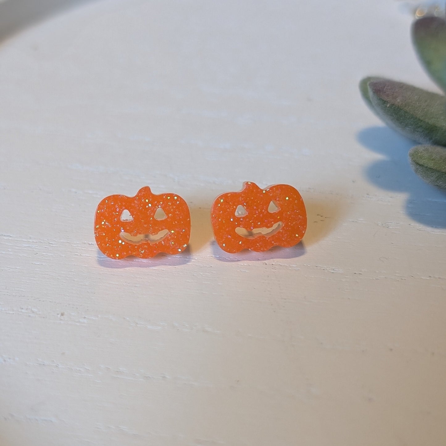 Pumpkin Studs Hypoallergenic Earrings for Sensitive Ears made with Plastic Posts