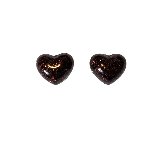 Mini Glitter Heart Studs