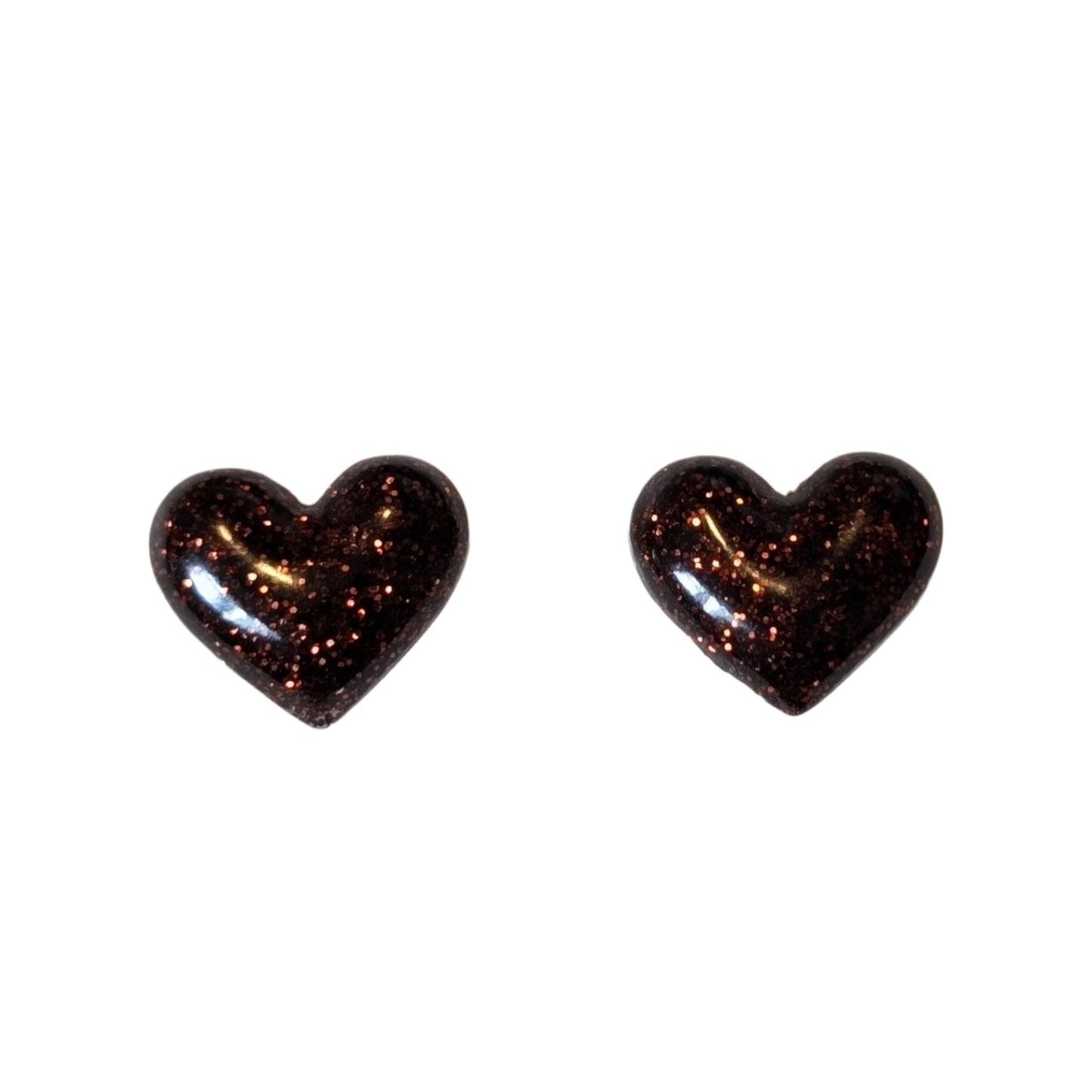 Petite Glitter Heart Studs