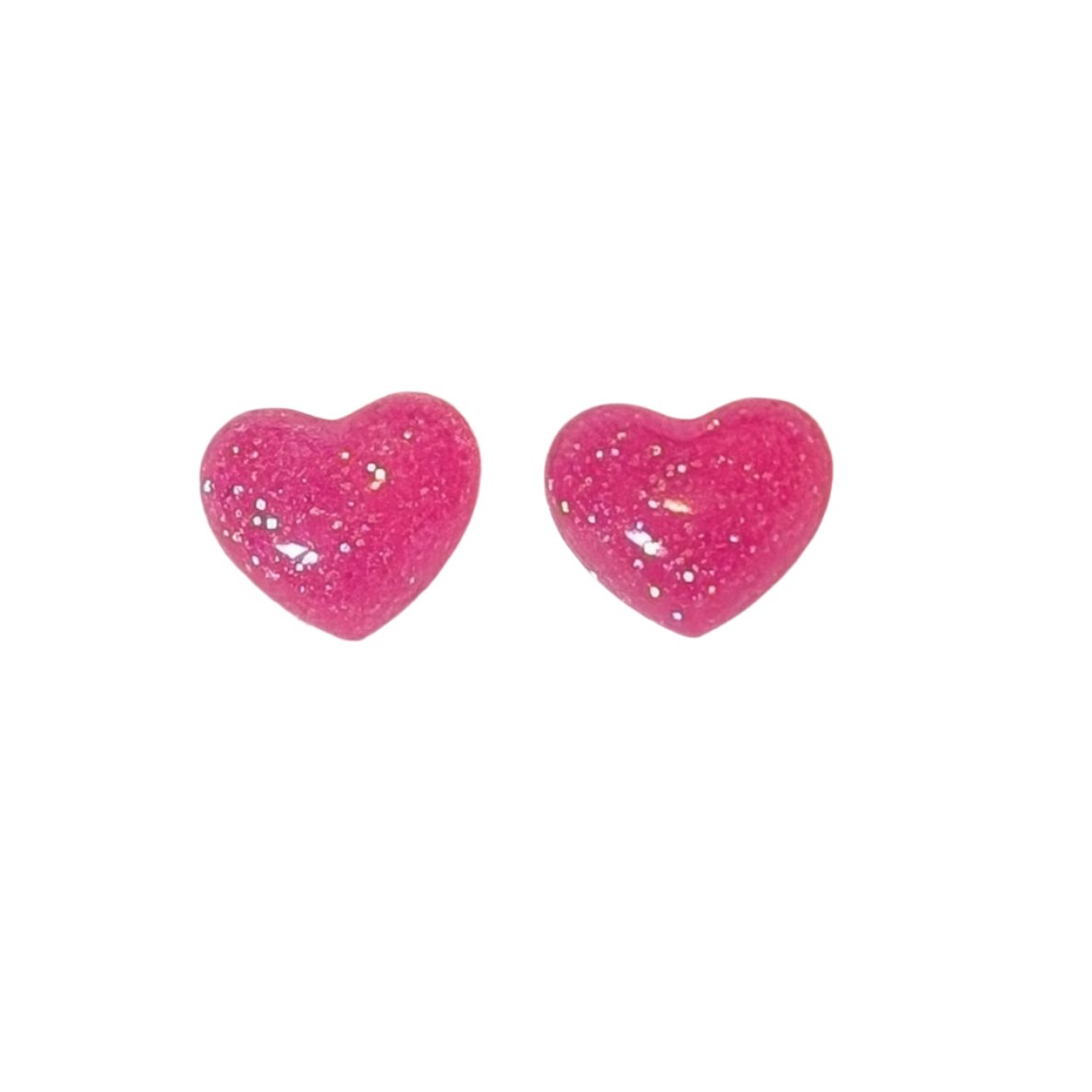 Mini Glitter Heart Studs