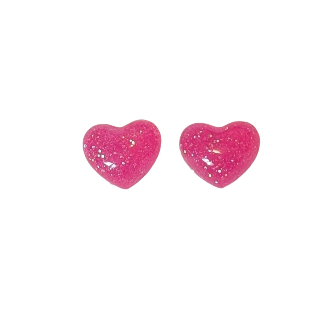 Mini Glitter Heart Studs