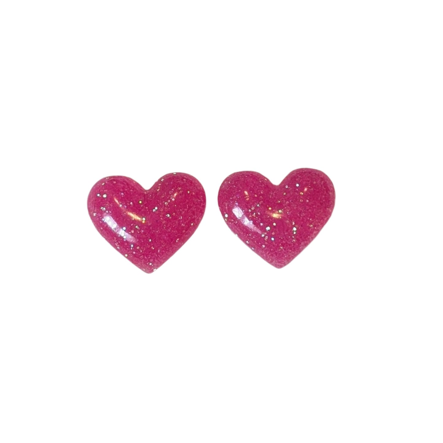 Bubble Heart Studs Hypoallergenic Earrings for Sensitive Ears Made with Plastic Posts