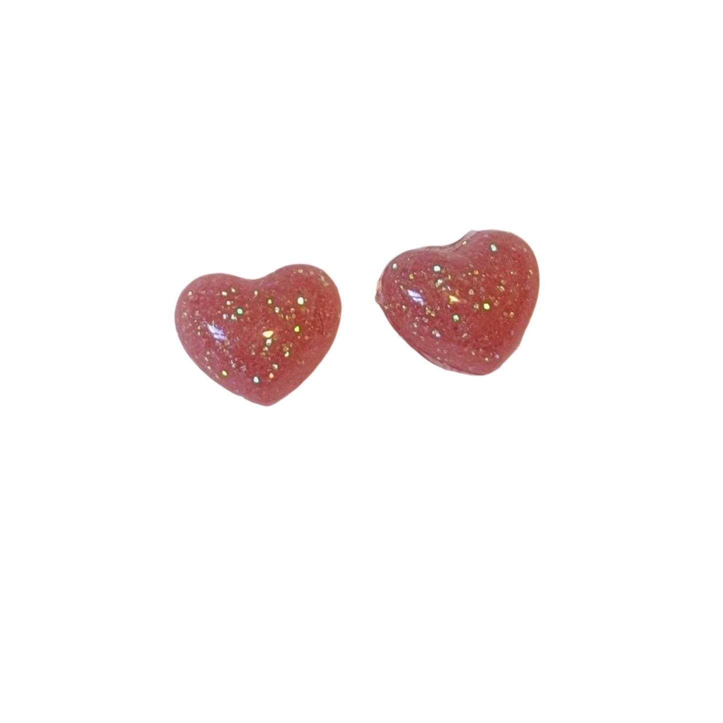 Mini Glitter Heart Studs