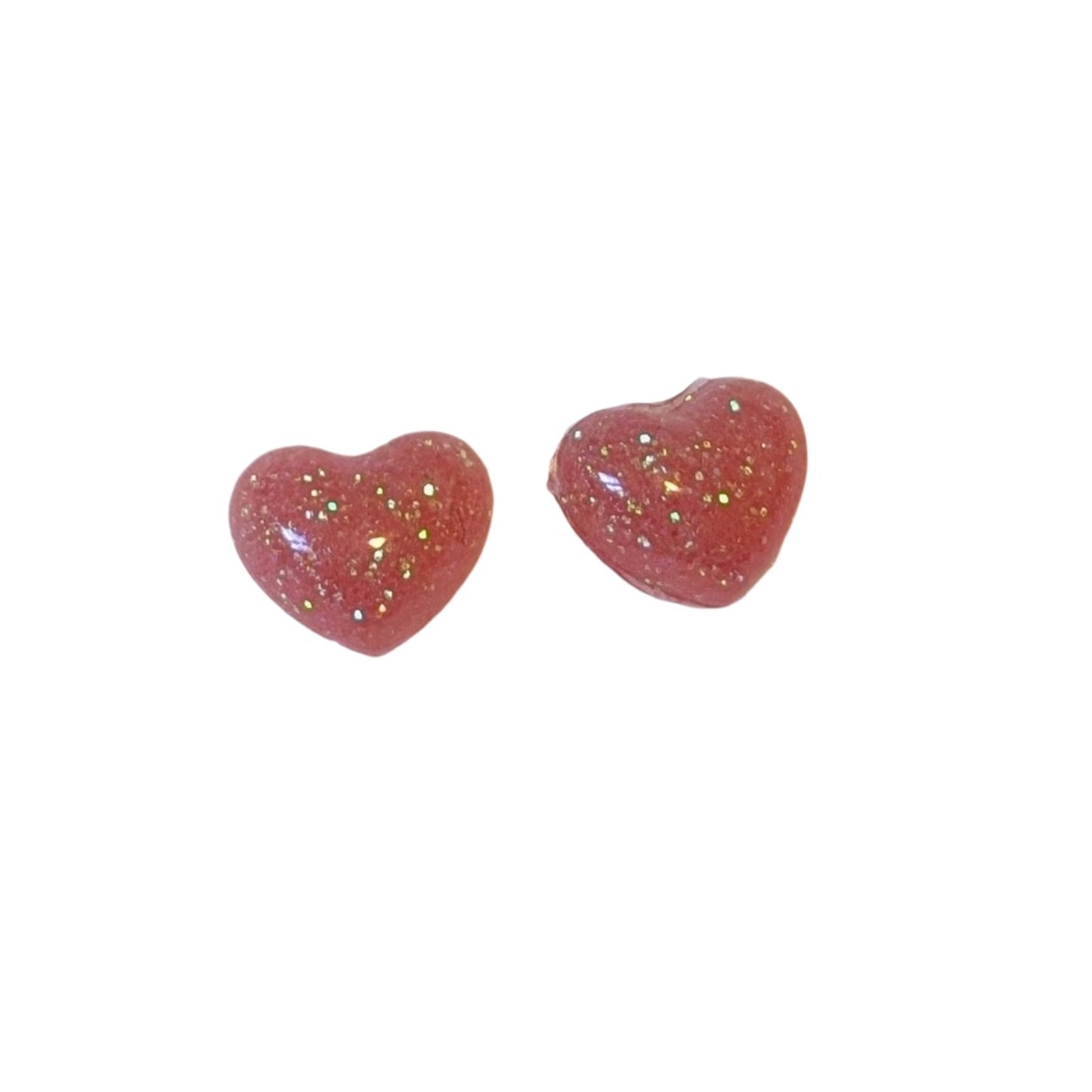 Petite Glitter Heart Studs