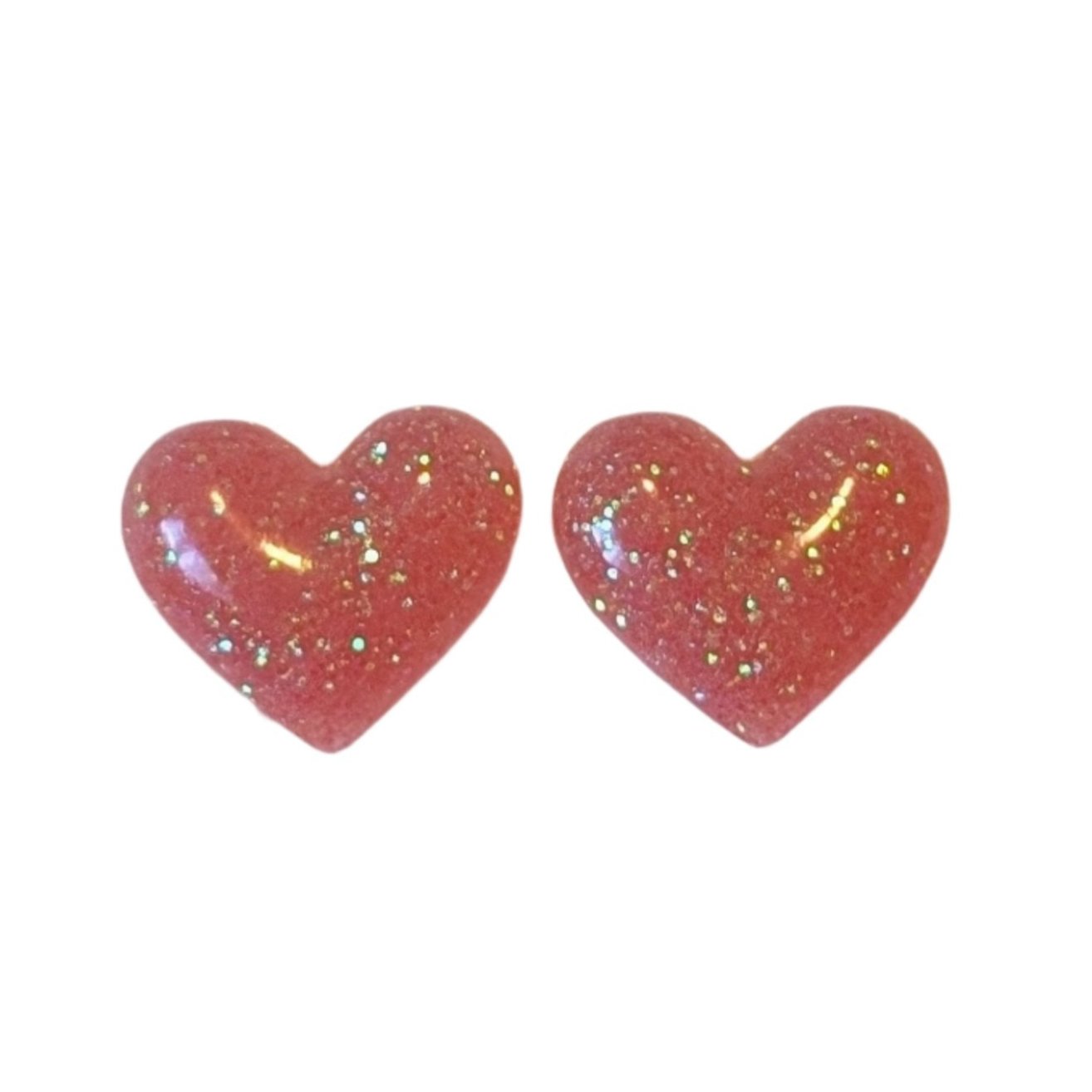 Bubble Heart Studs Hypoallergenic Earrings for Sensitive Ears Made with Plastic Posts