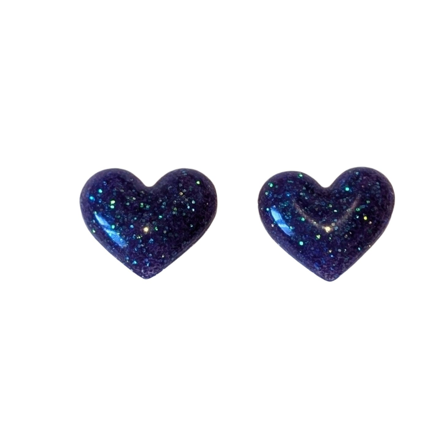 Bubble Heart Studs Hypoallergenic Earrings for Sensitive Ears Made with Plastic Posts