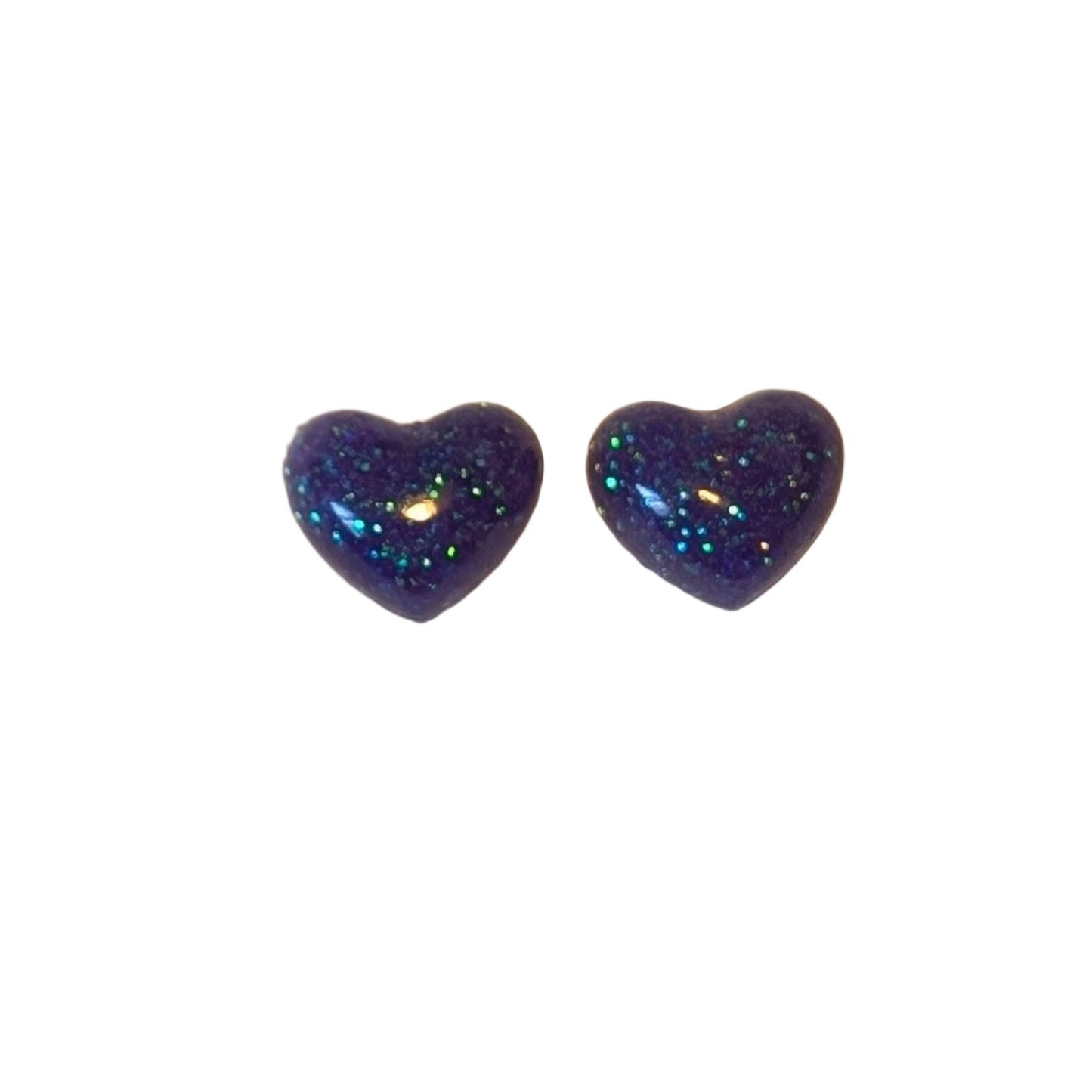 Mini Glitter Heart Studs