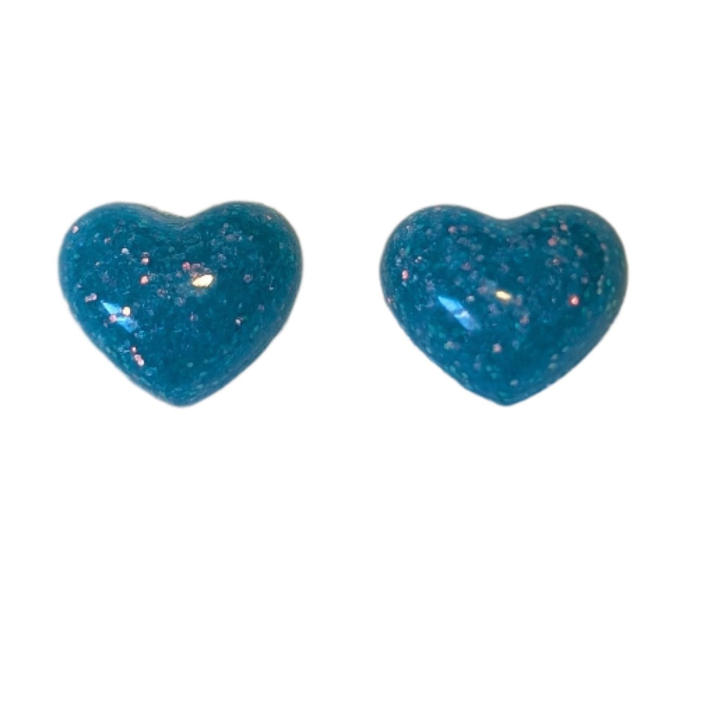 Petite Glitter Heart Studs