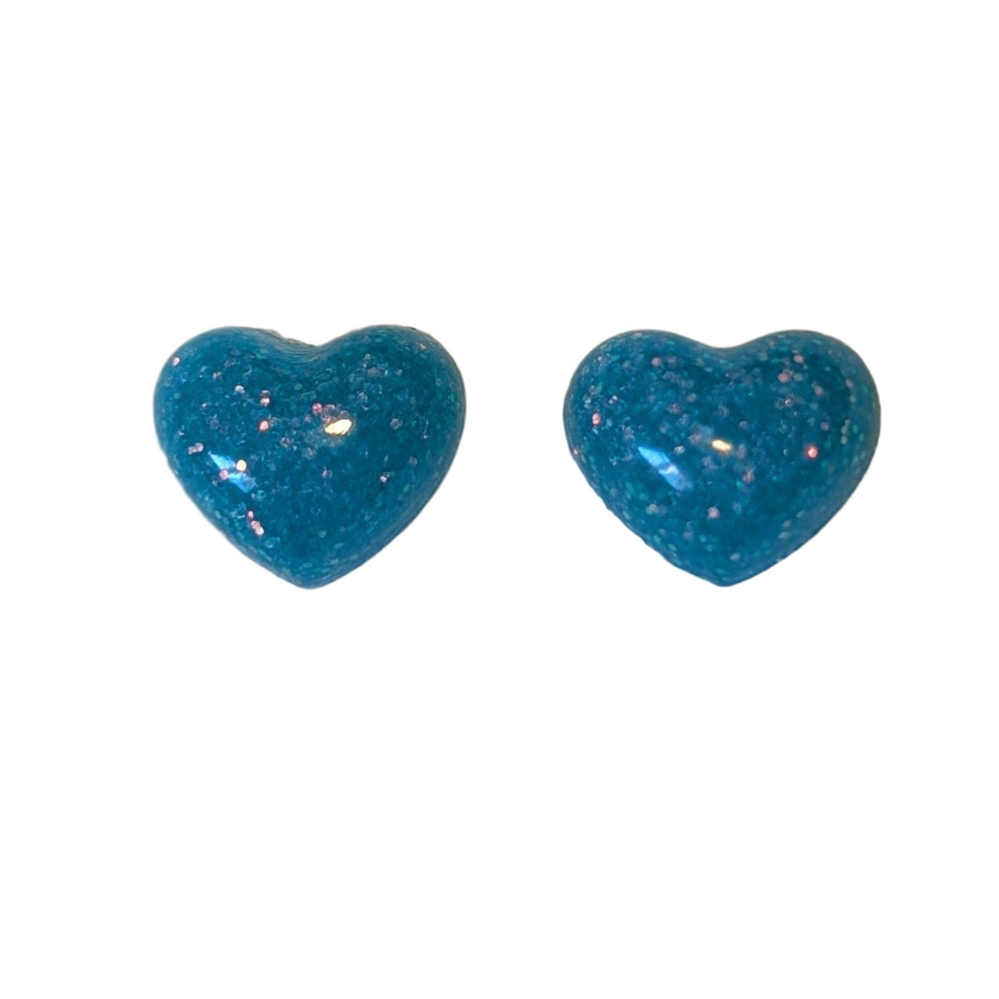 Mini Glitter Heart Studs