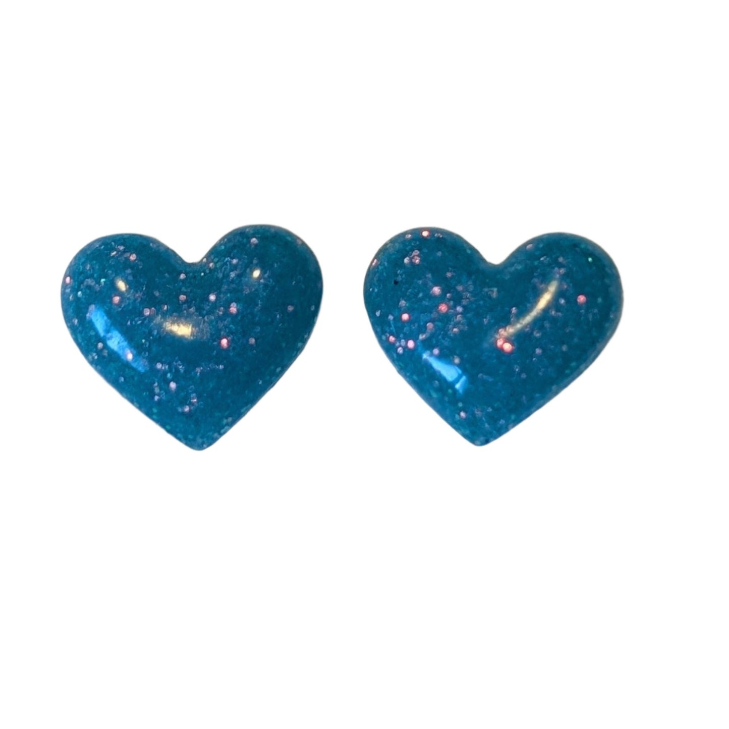 Bubble Heart Studs Hypoallergenic Earrings for Sensitive Ears Made with Plastic Posts