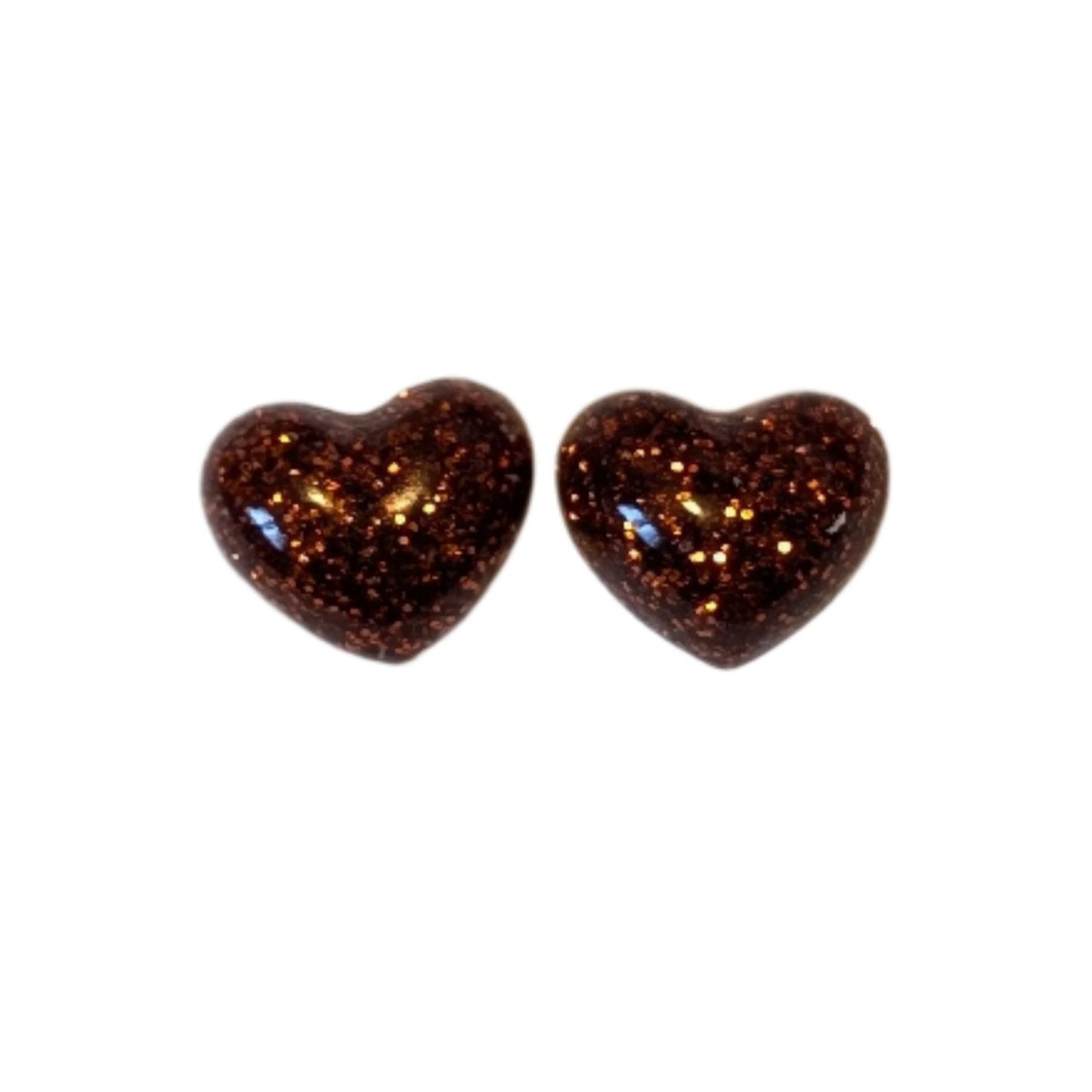 Petite Glitter Heart Studs