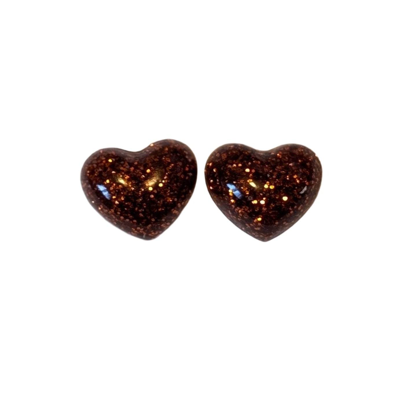 Mini Glitter Heart Studs