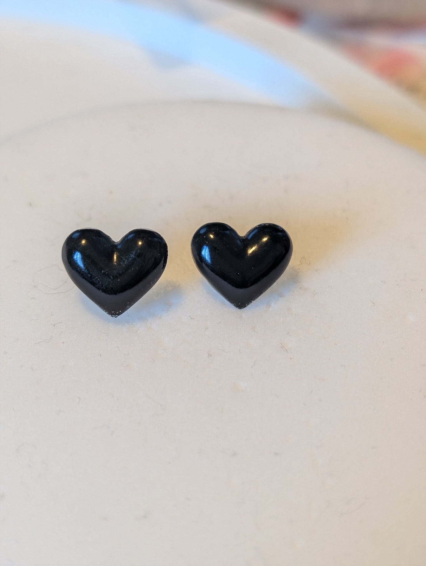 Bubble Heart Studs Hypoallergenic Earrings for Sensitive Ears Made with Plastic Posts