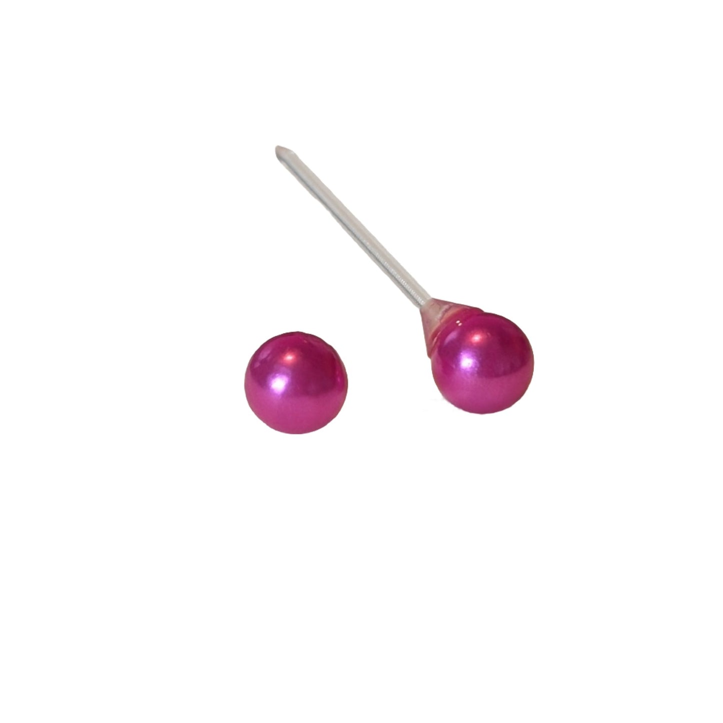 Metallic Coloured Pearl Studs Hypoallergenic Earrings for Sensitive Ears Made with Plastic Posts