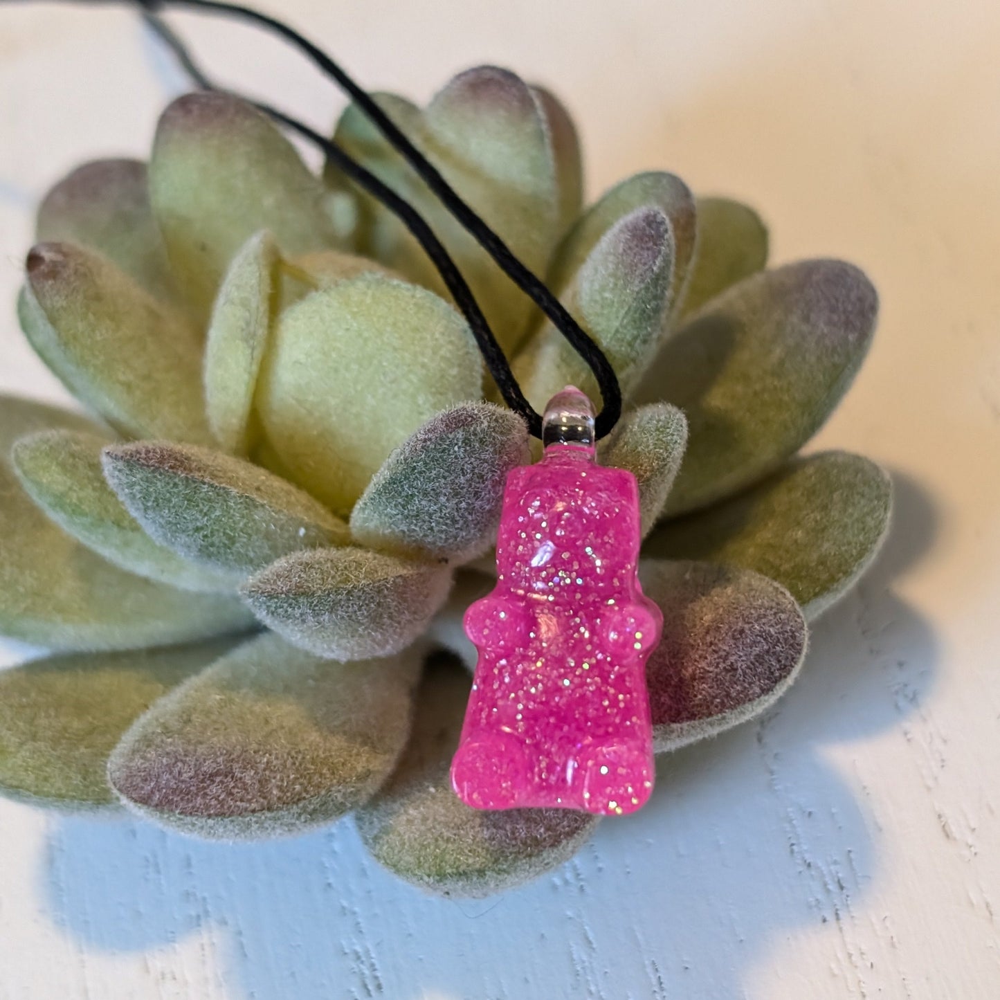 Gummy Bear Pendant Necklace Hypoallergenic Necklace for Sensitive Skin Made with Plastic Bail