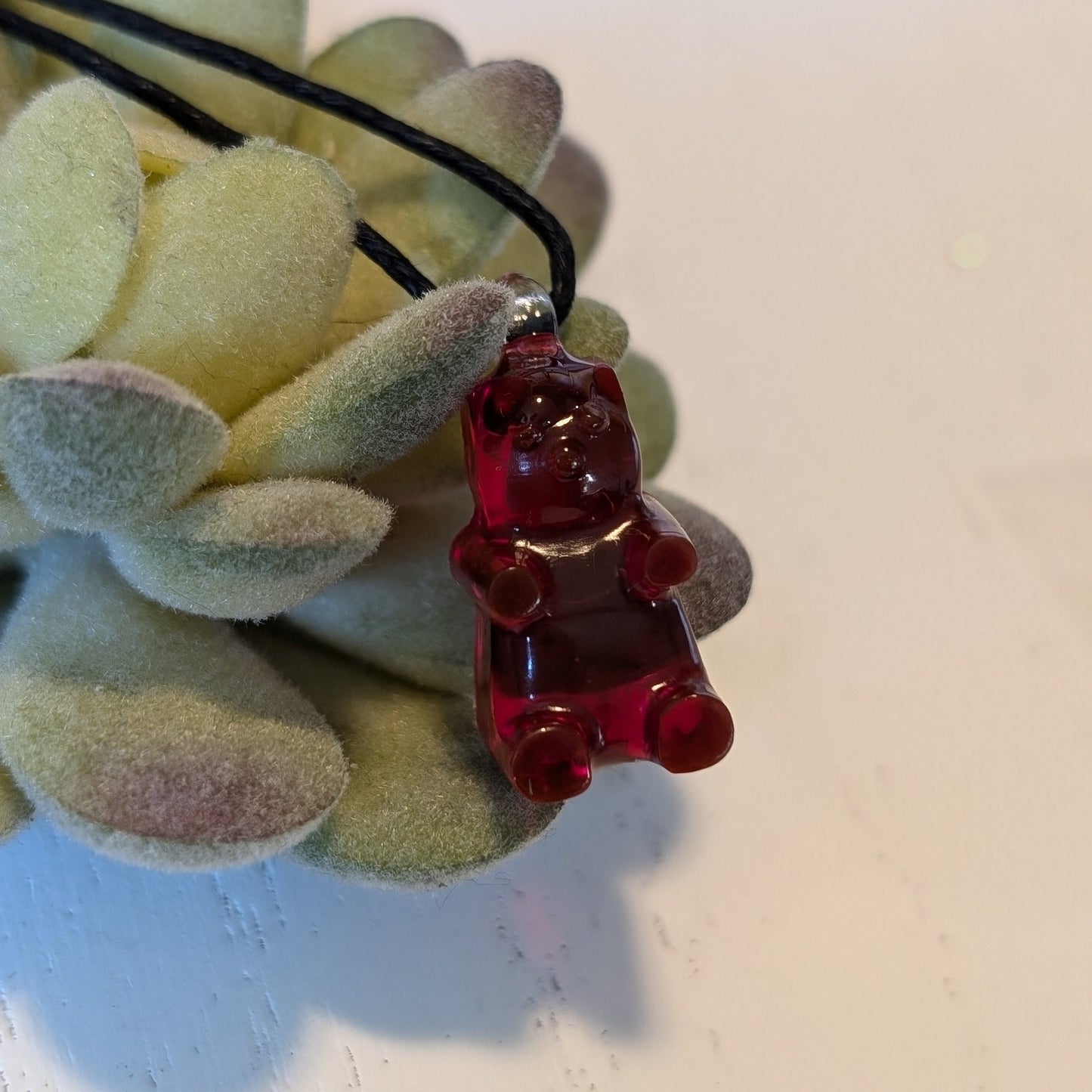 Gummy Bear Pendant Necklace Hypoallergenic Necklace for Sensitive Skin Made with Plastic Bail