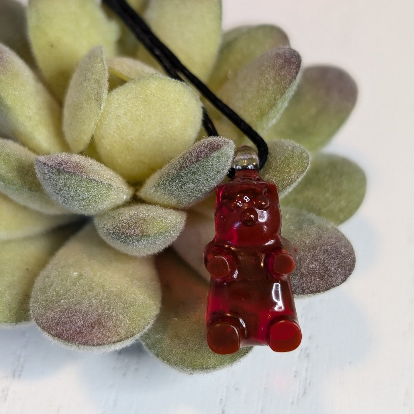 Gummy Bear Pendant Necklace Hypoallergenic Necklace for Sensitive Skin Made with Plastic Bail