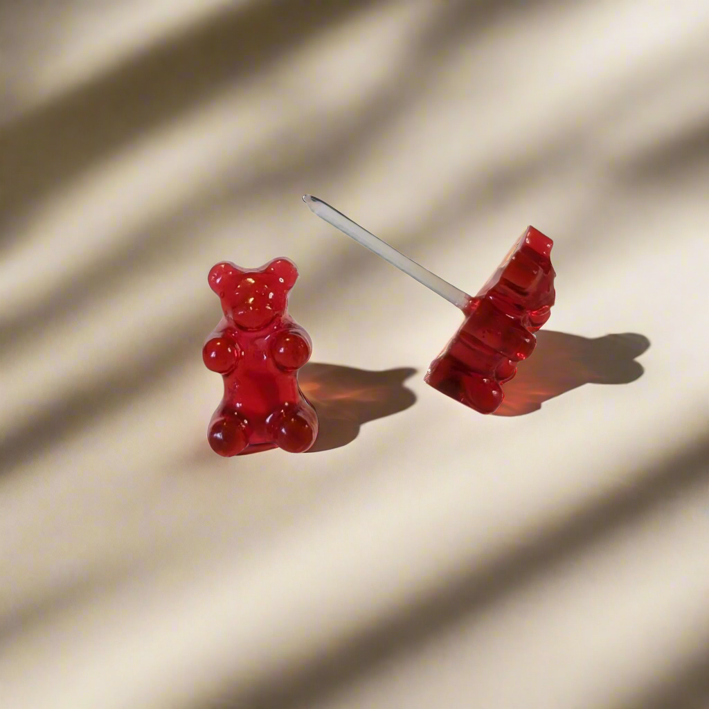 Gummy Bear Studs Hypoallergenic Earrings for Sensitive Ears Made with Plastic Posts