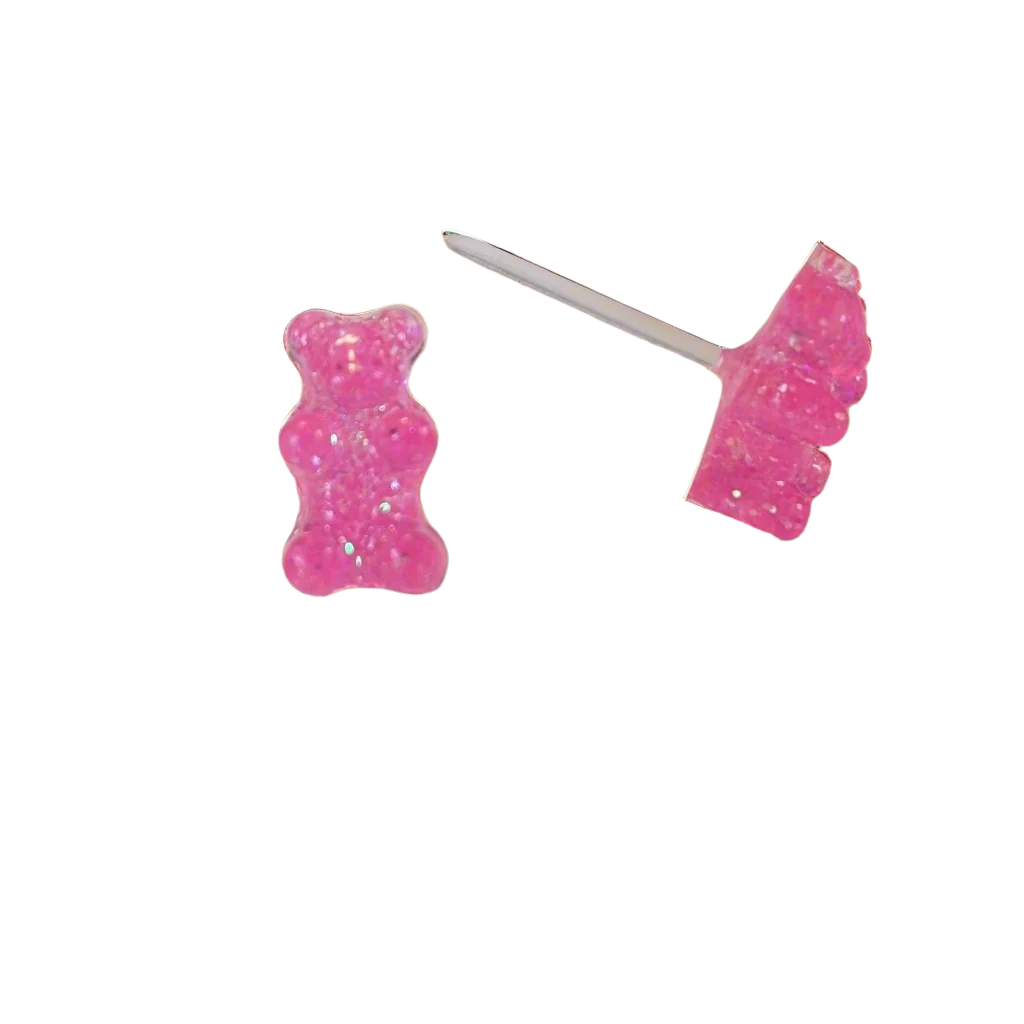 Gummy Bear Studs Hypoallergenic Earrings for Sensitive Ears Made with Plastic Posts