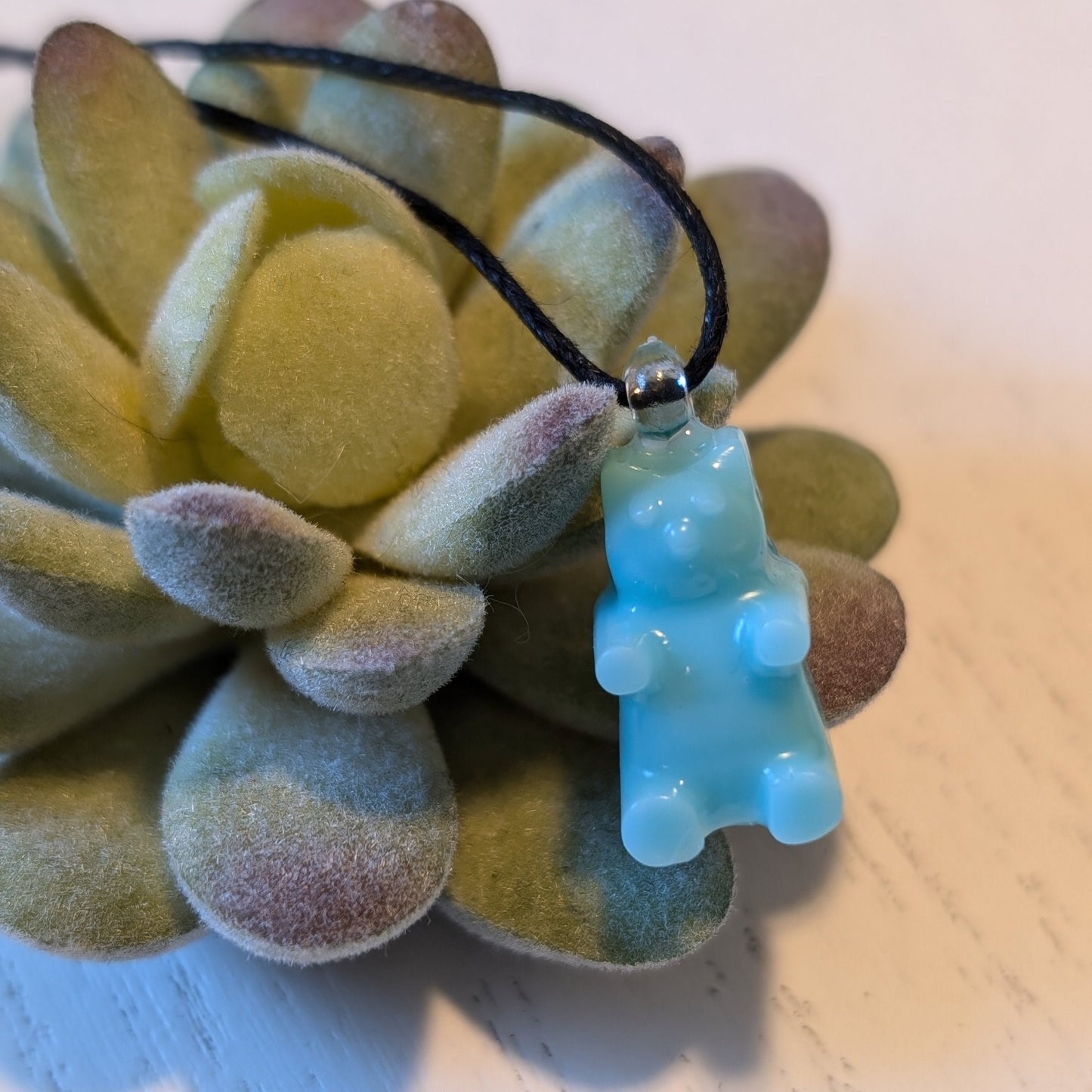 Gummy Bear Pendant Necklace Hypoallergenic Necklace for Sensitive Skin Made with Plastic Bail