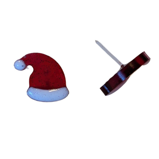 Santa Hat Studs Hypoallergenic Earrings for Sensitive Ears Made with Plastic Posts