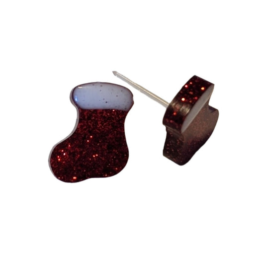 Christmas Stockings Studs Hypoallergenic Earrings for Sensitive Ears Made with Plastic Posts