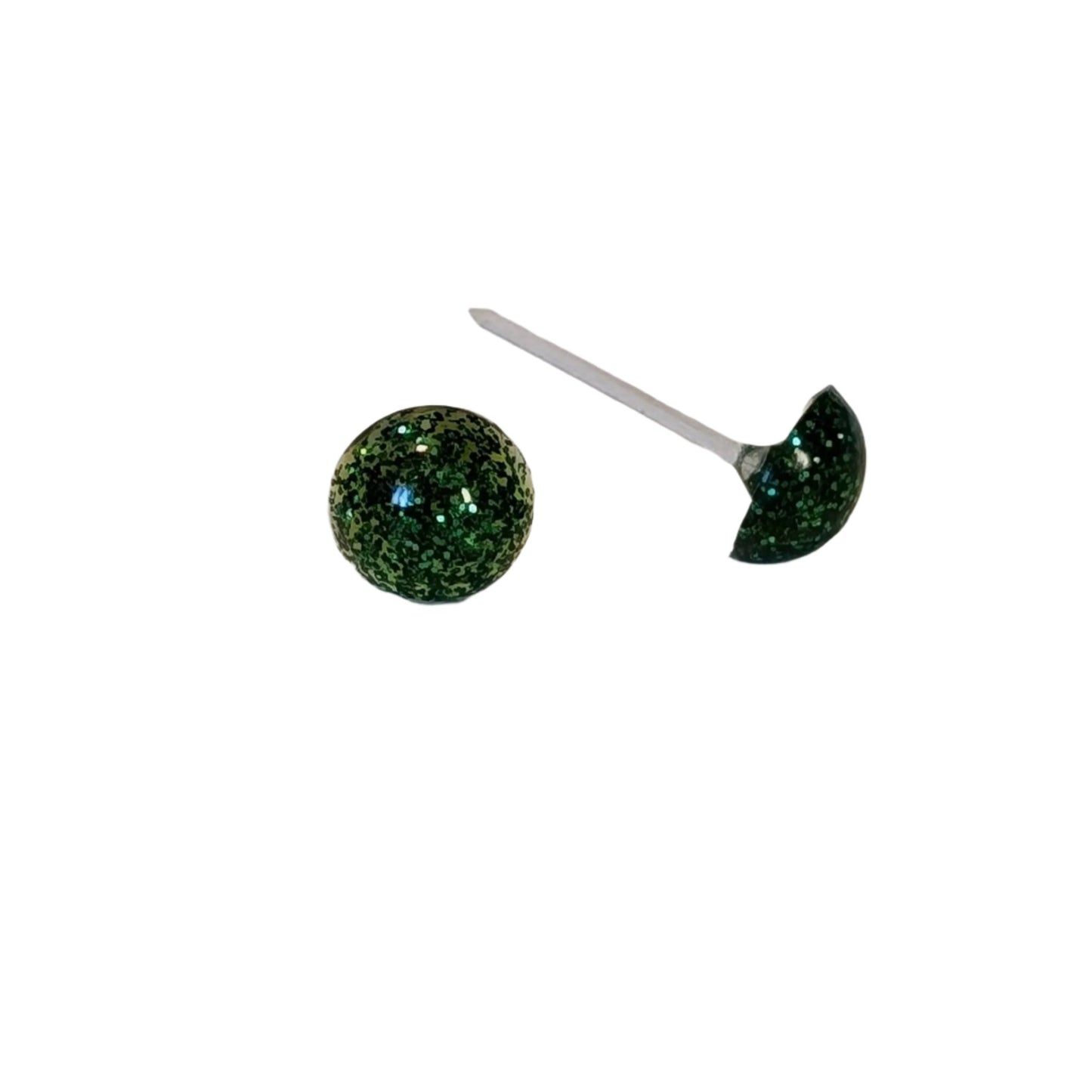 Glitter Button 8mm Studs Hypoallergenic Earrings for Sensitive Ears Made with Plastic Post