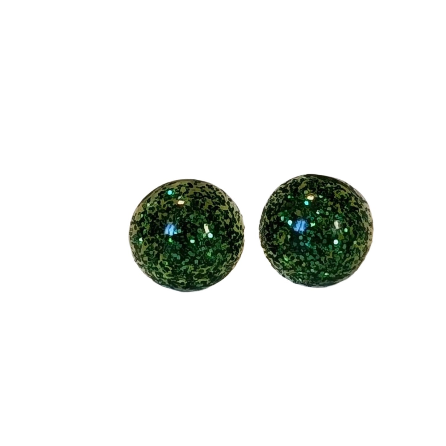 Glitter Button 8mm Studs Hypoallergenic Earrings for Sensitive Ears Made with Plastic Post