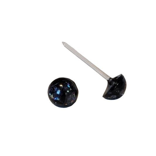 Glitter Button 6mm Studs Hypoallergenic Earrings for Sensitive Ears Made with Plastic Post