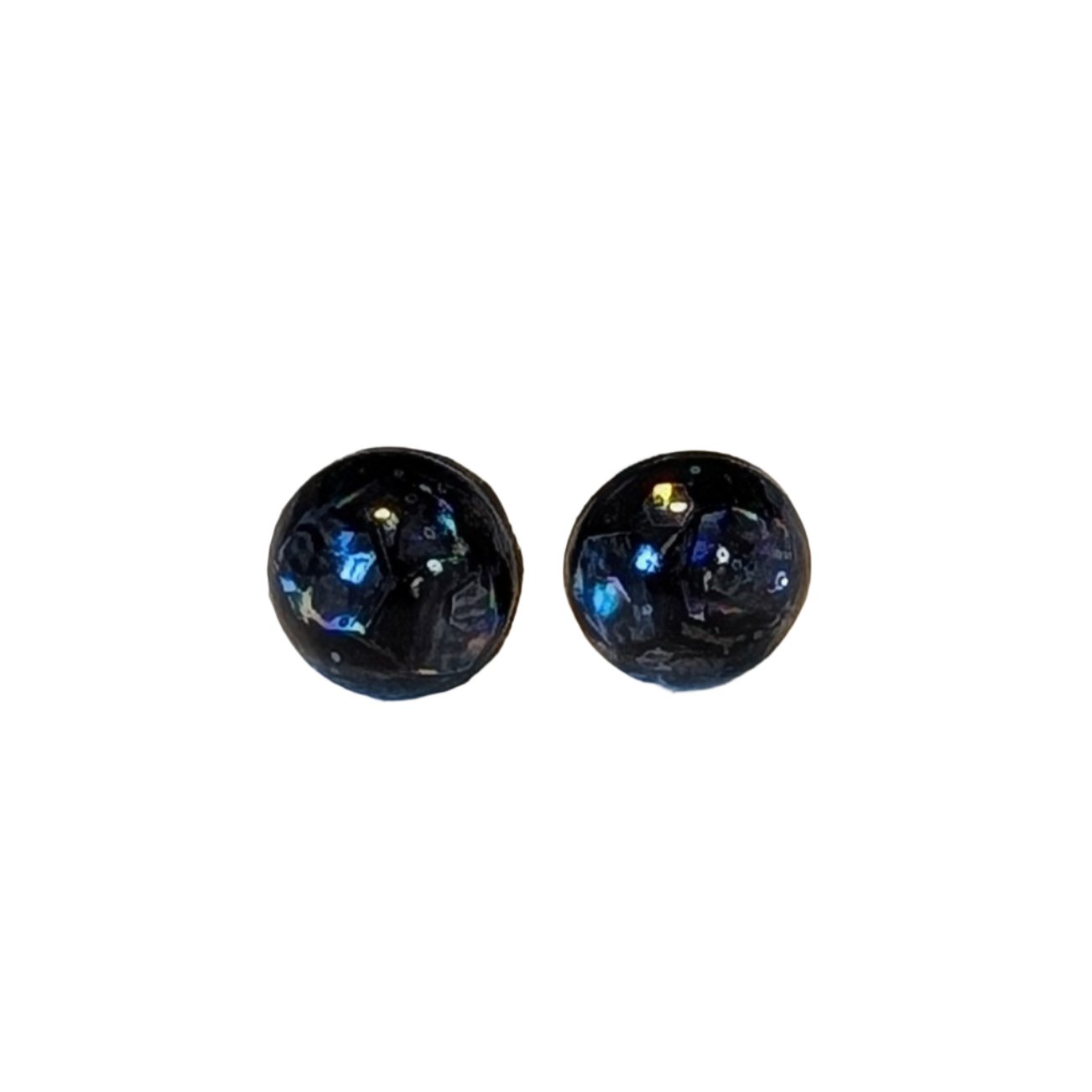 Glitter Button 6mm Studs Hypoallergenic Earrings for Sensitive Ears Made with Plastic Post